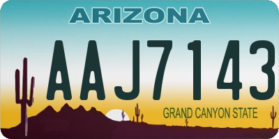 AZ license plate AAJ7143