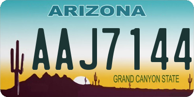 AZ license plate AAJ7144