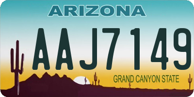 AZ license plate AAJ7149