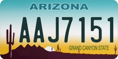AZ license plate AAJ7151