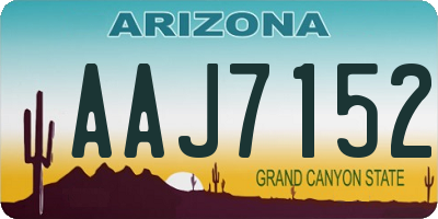 AZ license plate AAJ7152