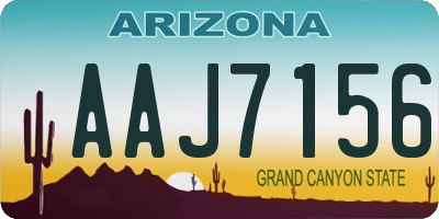 AZ license plate AAJ7156