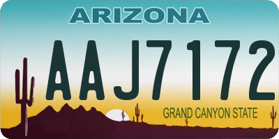 AZ license plate AAJ7172