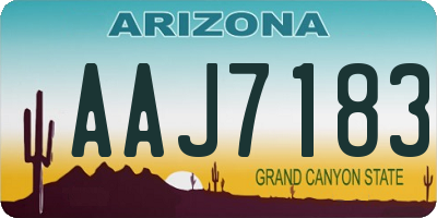 AZ license plate AAJ7183