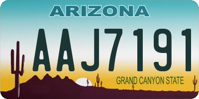 AZ license plate AAJ7191