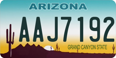 AZ license plate AAJ7192