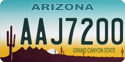 AZ license plate AAJ7200
