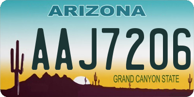 AZ license plate AAJ7206