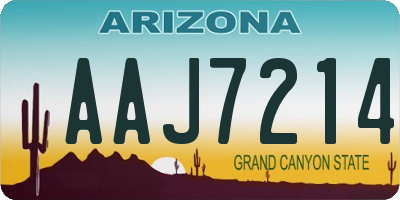 AZ license plate AAJ7214