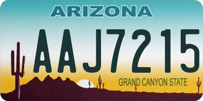 AZ license plate AAJ7215