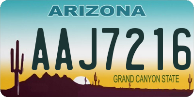 AZ license plate AAJ7216