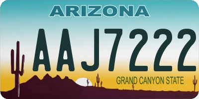 AZ license plate AAJ7222