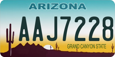 AZ license plate AAJ7228