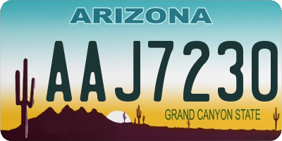 AZ license plate AAJ7230