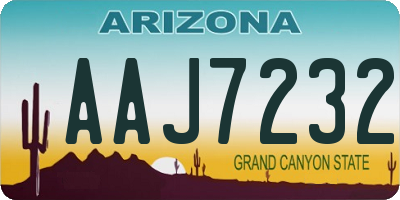 AZ license plate AAJ7232