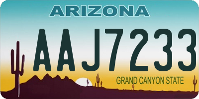 AZ license plate AAJ7233