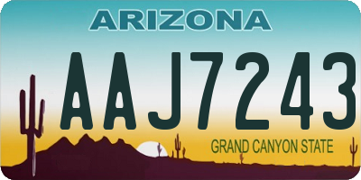AZ license plate AAJ7243