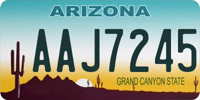AZ license plate AAJ7245