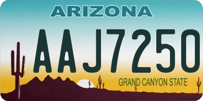 AZ license plate AAJ7250