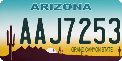 AZ license plate AAJ7253