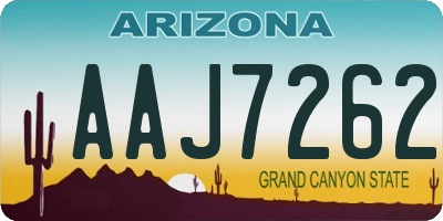 AZ license plate AAJ7262