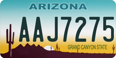 AZ license plate AAJ7275