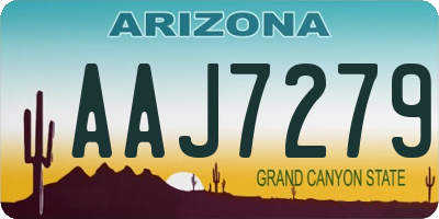 AZ license plate AAJ7279