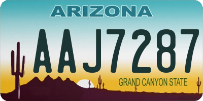 AZ license plate AAJ7287