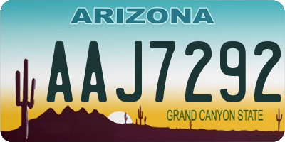 AZ license plate AAJ7292