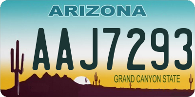 AZ license plate AAJ7293