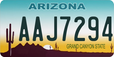 AZ license plate AAJ7294