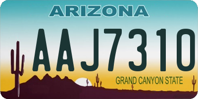 AZ license plate AAJ7310