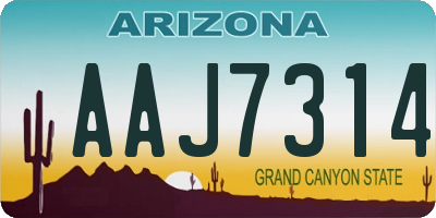 AZ license plate AAJ7314
