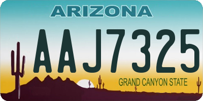 AZ license plate AAJ7325