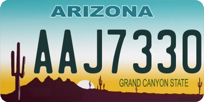 AZ license plate AAJ7330
