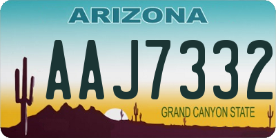 AZ license plate AAJ7332