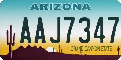 AZ license plate AAJ7347