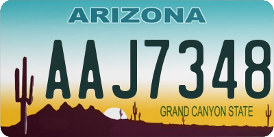 AZ license plate AAJ7348
