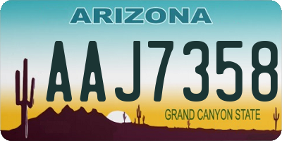 AZ license plate AAJ7358