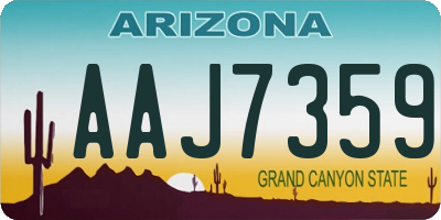 AZ license plate AAJ7359