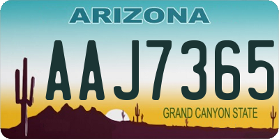 AZ license plate AAJ7365