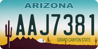 AZ license plate AAJ7381