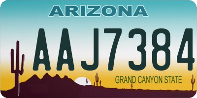 AZ license plate AAJ7384