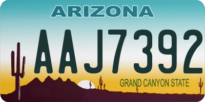 AZ license plate AAJ7392