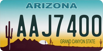 AZ license plate AAJ7400