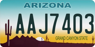 AZ license plate AAJ7403