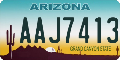 AZ license plate AAJ7413
