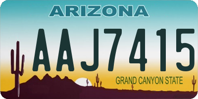 AZ license plate AAJ7415