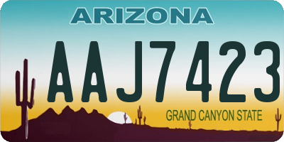 AZ license plate AAJ7423