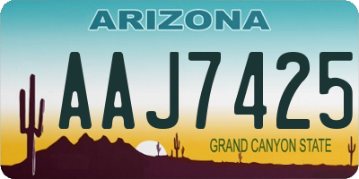 AZ license plate AAJ7425